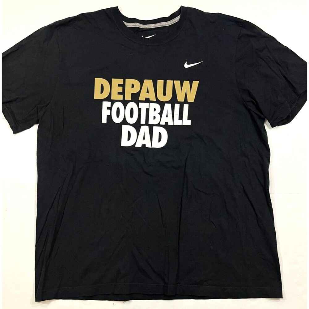 Nike Depauw University Football Dad Standard Fit Tee T-Shirt Size 2XL XXL Black